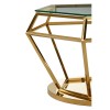 Allure Large Gold Finish and Clear Glass Diamond End Table