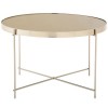 Allure Large Grey Mirrored Glass And Brushed Nickel Metal Side Table 5501435