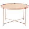 Allure Large Pink Glass And Rose Gold Metal Side Table