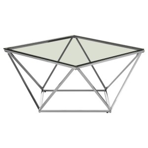 Allure Large Twist Chromed Metal and Clear Glass End Table Allure Large Twist Chromed Metal and Clear Glass End Table