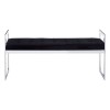 Allure Long Black Velvet and Silver Finish Stainless Steel Bench 5502628