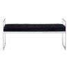 Allure Long Black Velvet and Silver Finish Stainless Steel Bench 5502628