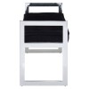 Allure Long Black Velvet and Silver Finish Stainless Steel Bench 5502628