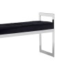 Allure Long Black Velvet and Silver Finish Stainless Steel Bench 5502628