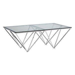 Allure Metal Triangular Base and Clear Glass Coffee Table Allure Metal Triangular Base and Clear Glass Coffee Table 5501370