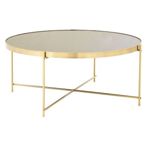 Allure Mirrored Glass and Gold Metal Coffee Table 5501440