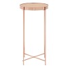 Allure Rose Gold Metal and Mirrored Glass Tall Side Table