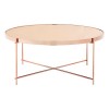 Allure Pink Mirrord Glass And Rose Gold Metal Coffee Table 5501438