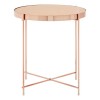 Allure Pink Mirrored Glass And Rose Gold Metal Low Side Table 5501430