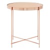 Allure Pink Mirrored Glass And Rose Gold Metal Low Side Table 5501430