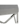 Allure Powder Blue Velvet Tufted and Silver Metal Bench 5502602