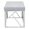 Allure Powder Blue Velvet and Chromed Metal Geometric Bench 5502610