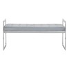 Allure Powder Blue Velvet and Silver Finish Metal Base Bench 5502624