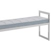 Allure Powder Blue Velvet and Silver Finish Metal Base Bench 5502624