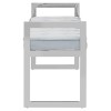 Allure Powder Blue Velvet and Silver Finish Metal Base Bench 5502624