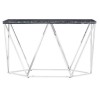 Allure Rectangular Black Marble and Metal Console Table 5501454