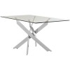 Allure Rectangular Chrome Metal and Clear Glass Dining Table 5501459