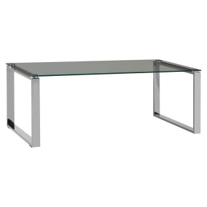 Allure Rectangular Chromed Metal and Clear Glass Coffee Table Allure Rectangular Chromed Metal and Clear Glass Coffee Table 5502538