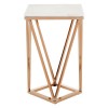 Allure Rectangular Rose Gold and White Marble End Table 5501451