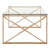 Allure Rose Gold Metal Legs and Clear Glass Coffee Table 5501402