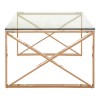 Allure Rose Gold Metal Legs and Clear Glass Coffee Table 5501402