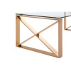 Allure Rose Gold Metal Legs and Clear Glass Coffee Table 5501402