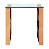 Allure Rose Gold Metal and Clear Glass End Table 5501405