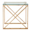 Allure Rose Gold Metal and Clear Glass End Table 5501405