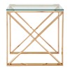Allure Rose Gold Metal and Clear Glass End Table 5501405