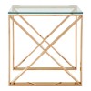 Allure Rose Gold Metal and Clear Glass End Table 5501405