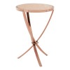 Allure Rose Gold Pinched Metal And Mirrored Glass Side Table 5501456