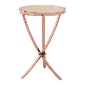 Allure Rose Gold Pinched Metal And Mirrored Glass Side Table Allure Rose Gold Pinched Metal And Mirrored Glass Side Table 5501456