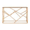 Allure Rose Gold Metal and Clear Glass Geometric Console Table 5501417