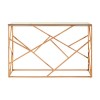 Allure Rose Gold Metal and Clear Glass Geometric Console Table 5501417