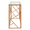 Allure Rose Gold Metal and Clear Glass Geometric Console Table 5501417