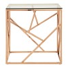 Allure Rose Gold Metal and Glass Geometric End Table 5501414