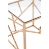 Allure Rose Gold Metal and Glass Geometric End Table 5501414