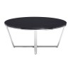 Allure Round Black Faux Marble and Metal Coffee Table 5501378