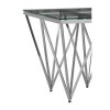 Allure Silver Finish Metal Spike Legs and Clear Glass End Table
