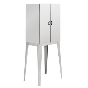 Allure Silver Finish Stainless Steel Double Door Cabinet Allure Silver Finish Stainless Steel Double Door Cabinet 2403476