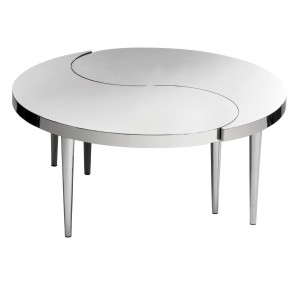 Allure Silver Finish Stainless Steel Round Coffee Table