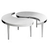 Allure Silver Finish Stainless Steel Round Coffee Table