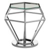 Allure Silver Finish Metal and Clear Glass Diamond End Table 5502590