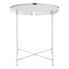 Allure Silver Metal and Mirrored Glass Mirror Low Side Table