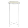 Allure Silver Mirrored Glass And Chrome Metal Tall Side Table