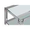 Allure Silver Metal and Clear Tempered Glass Linear Design Coffee Table 5502563