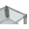 Allure Silver Metal and Clear Tempered Glass Linear Design Coffee Table 5502563
