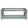 Allure Silver Metal and Clear Tempered Glass Linear Design Coffee Table 5502563