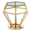 Allure Small Gold Finish Metal and Clear Glass Diamond End Table 5502591