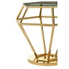 Allure Small Gold Finish Metal and Clear Glass Diamond End Table 5502591